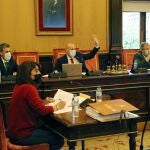 El alcalde de León, José Antonio Díez, durante una de las votaciones en el pleno de este viernes