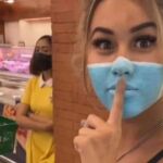 La 'influencer' pintó una mascarilla en su cara