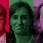 Ángel Gabilondo, Mónica García y Pablo Iglesias