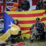 Una estelada, en un Gran Premio de España en el circuito de Montmeló