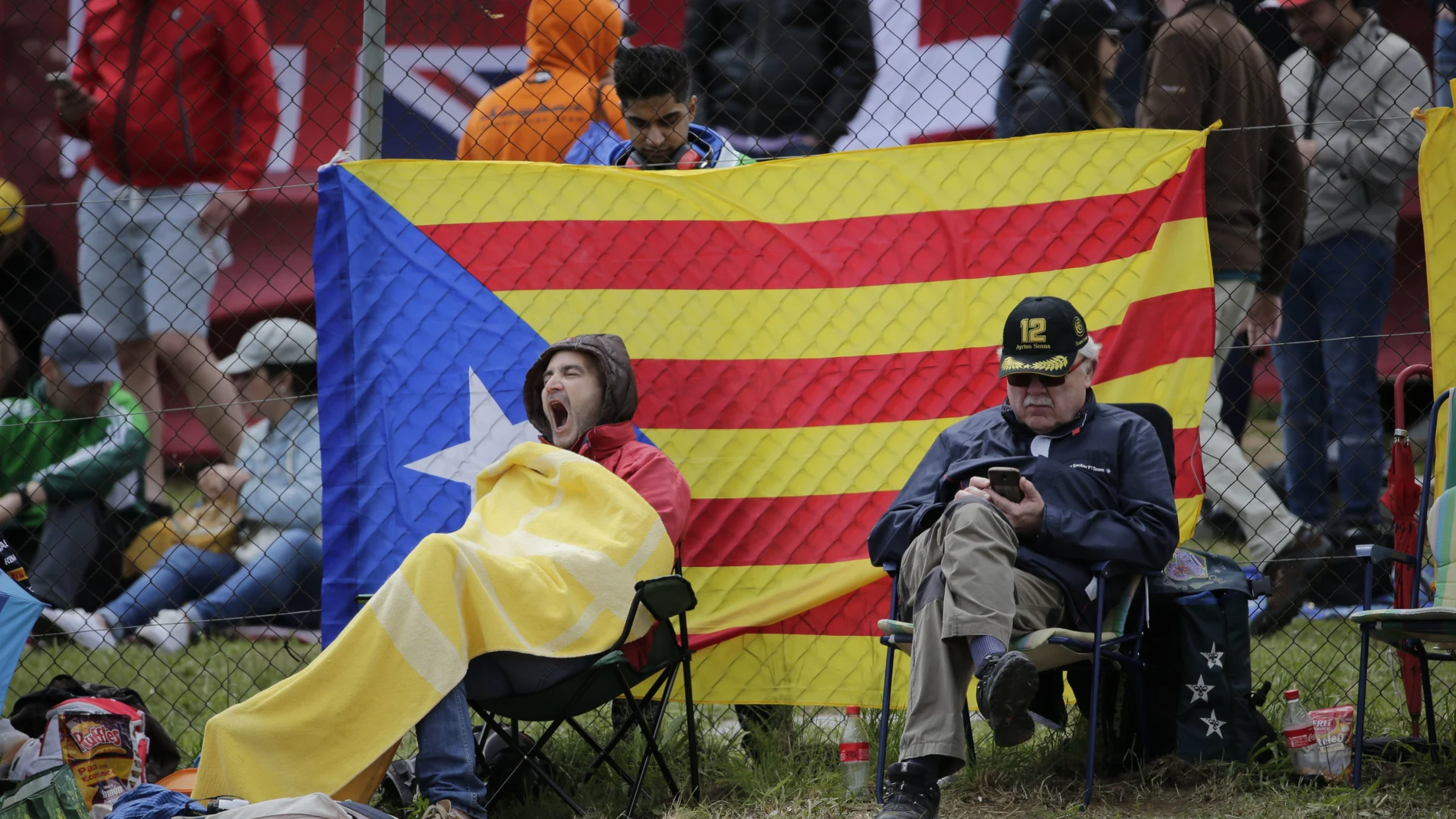 Una estelada, en un Gran Premio de España en el circuito de Montmeló
