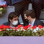 Raúl González Blanco e Iker Casillas vieron el partido de Rafa Nadal contra Alcaraz en la Caja Mágica.