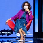 La ministra y portavoz del Gobierno, María Jesús Montero, durante la presentación del Plan Industrial de Alcalá de Guadaíra 2021-2023