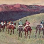 "Carreras de caballos en un paisaje", de Degas