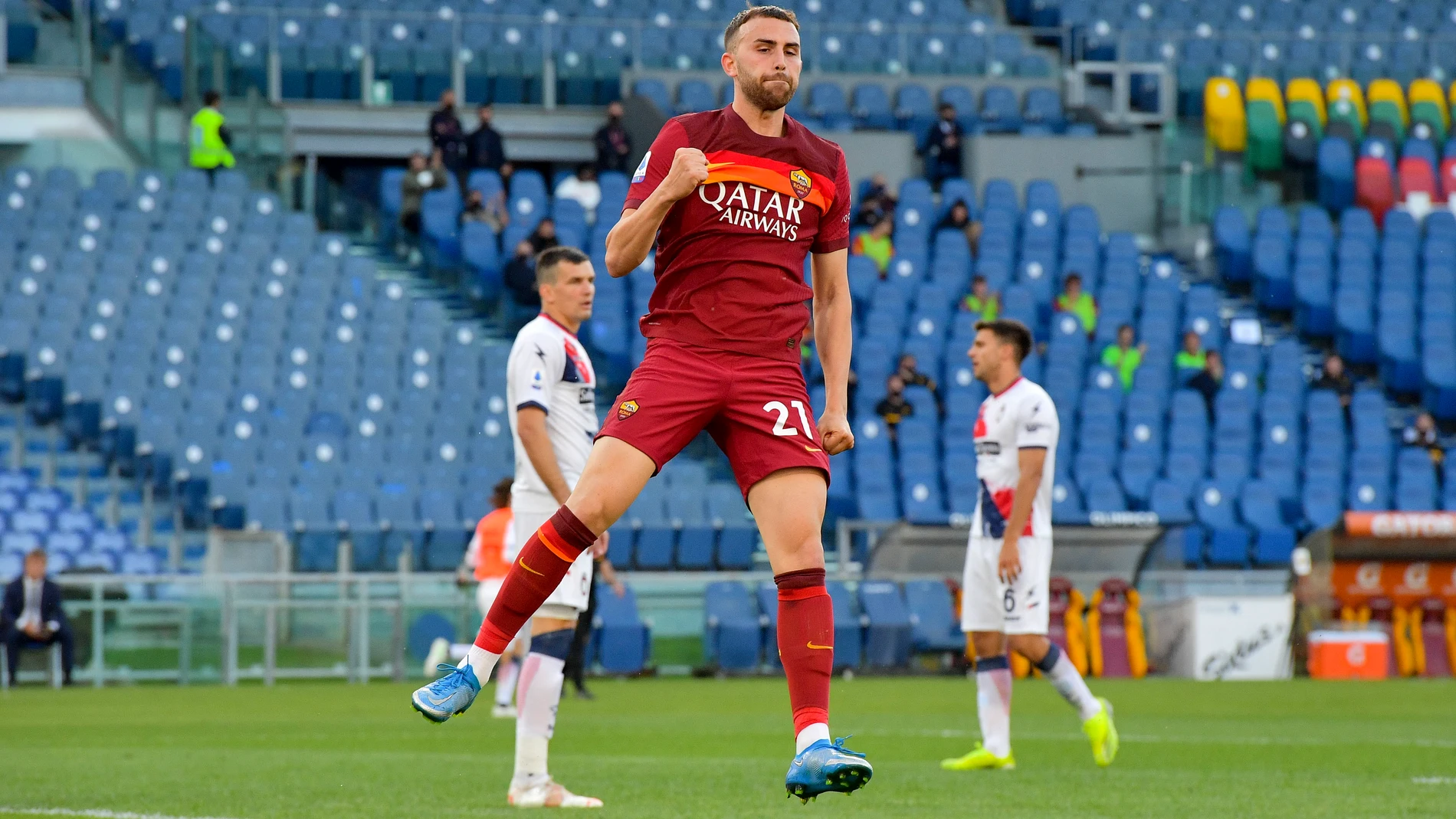 Borja Mayoral con la Roma.