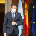 El presidente del Gobierno, Pedro Sánchez a su llegada a la reunión con el presidente de la República de Argentina a Moncloa