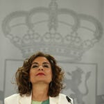 La ministra Portavoz y de Hacienda, María Jesús Montero, en una rueda de prensa posterior al Consejo de Ministros