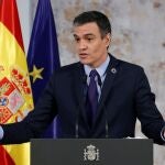 El presidente del Gobierno, Pedro Sánchez, durante un acto con motivo de la reforma del artículo 49 de la Constitución