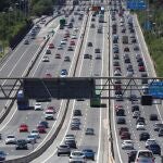 Tráfico en la A6, carretera de La Coruña, en sentido salida de Madrid