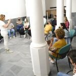 Susana Díaz en un encuentro con militantes de la Sierra Norte de Sevilla