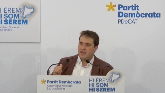 El presidente del PDeCAT David Bonheví durante su intervención en el Consell Nacional