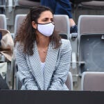 Mery Perelló viendo el partido de Rafa Nadal en Roma.