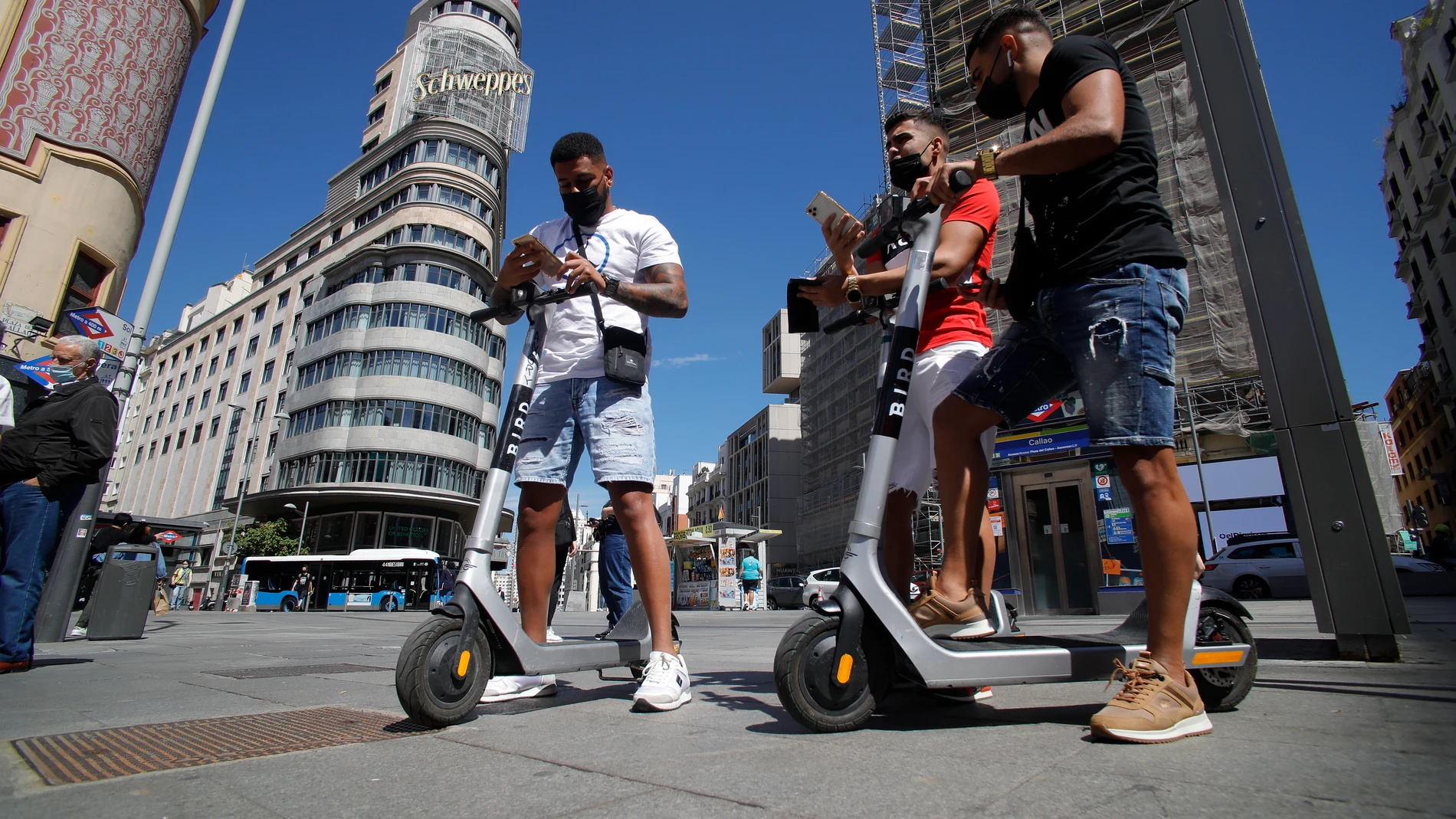 Patinetes eléctricos en el centro de Madrid