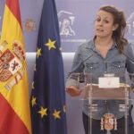 La diputada de la CUP en el Congreso, Mireia Vehí interviene en una rueda de prensa anterior a una Junta de Portavoces, a 18 de mayo de 2021, en el Congreso de los Diputados, Madrid, (España).18 MAYO 2021;JUNTA DE PORTAVOCES;ASUNTOS POLITICOS;POLITICA;CONGRESO DE LOS DIPUTADOSEUROPA PRESS/E. Parra. POOL18/05/2021