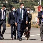 El presidente del Gobierno, Pedro Sánchez, a su llegada esta tarde a Ceuta, que vive una crisis migratoria sin precedentes con la entrada de miles personas desde Marruecos, Sánchez ha llegado en helicóptero procedente de Madrid pocos minutos antes de las 17 horas.