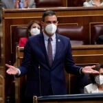 Pedro Sánchez durante el pleno de sesión de control al Gobierno en el Congreso de los Diputados.