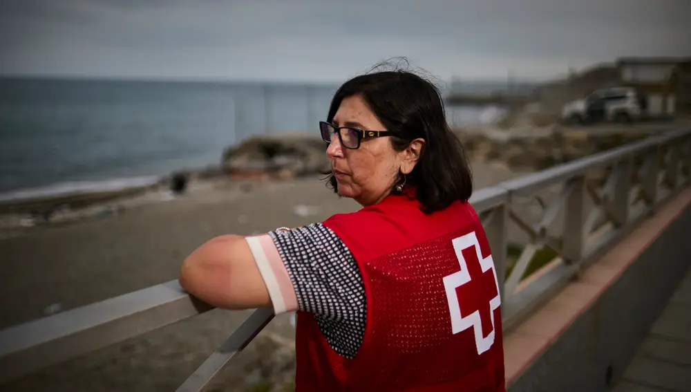 Isa Brasero, de Cruz Roja, en El Tarajal