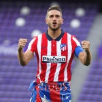 Koke Resurrección celebra el título del Atlético en Valladolid