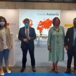 La presidenta de la Diputación de Palencia, Ángeles Armisén, tras reunirse con Enrique Marín, de Segittur, en Fitur