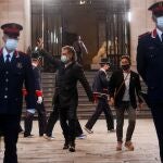 El presidente de Òmnium Cultural, Jordi Cuixart, durante la toma de posesión de Pere Aragonès como nuevo presidente de la Generalitat