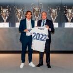 Luka Modric y Florentino Pérez, presidente del Real Madrid.