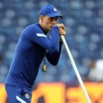 Thomas Tuchel, pensativo en el último entrenamiento del Chelsea antes de la final de la Champions