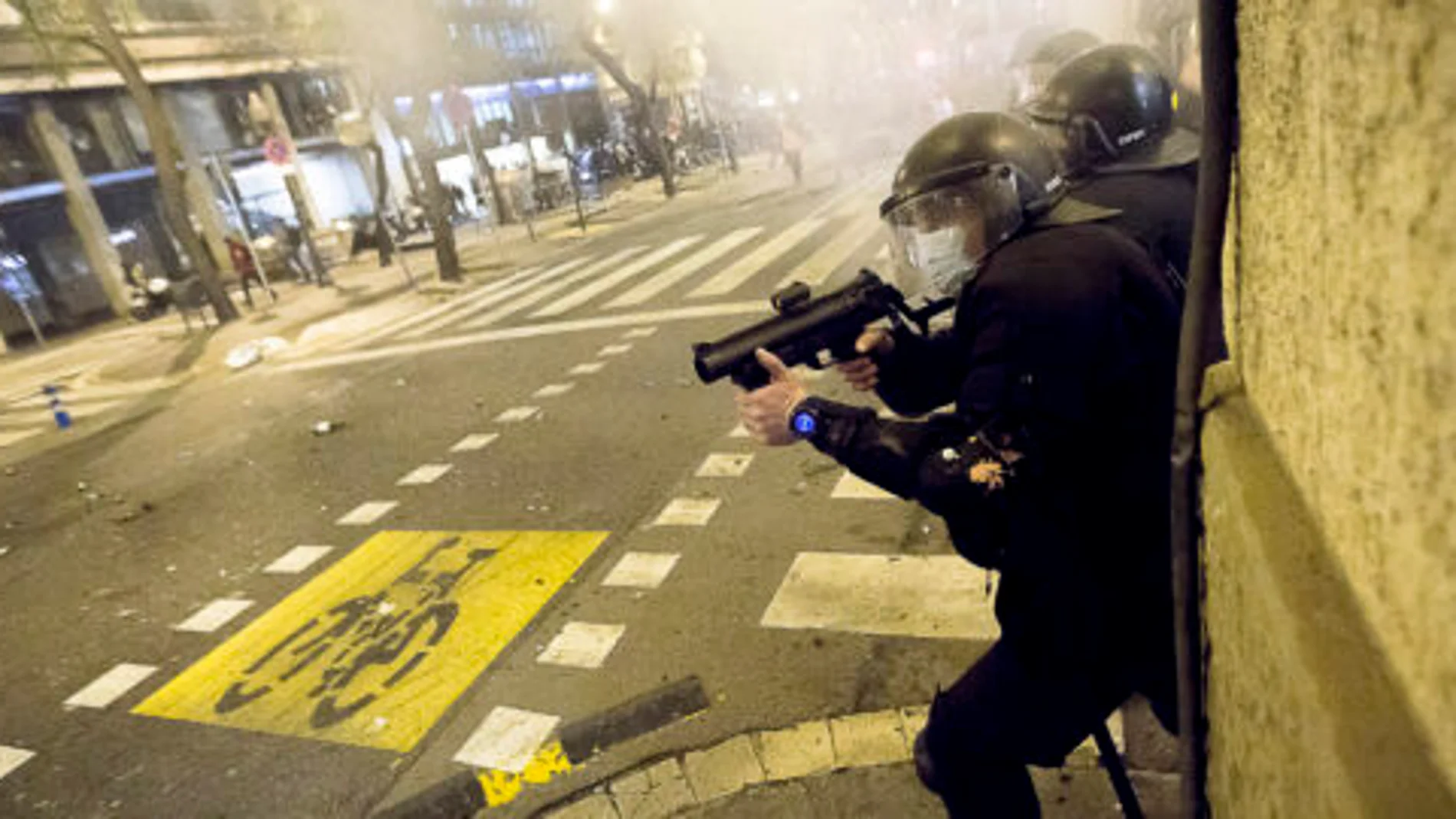 Manifestación en Barcelona por la encarcelación de Pablo Hasel