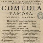 Portada de la comedia descubierta en la BNE atribuida a Lope de Vega