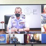 El Rey, durante un momento de la videoconferencia con las tropas