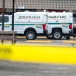 Coches de policías tras un tiroteo en Miami