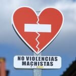 Señal contra la violencia machista en Villablino (León)