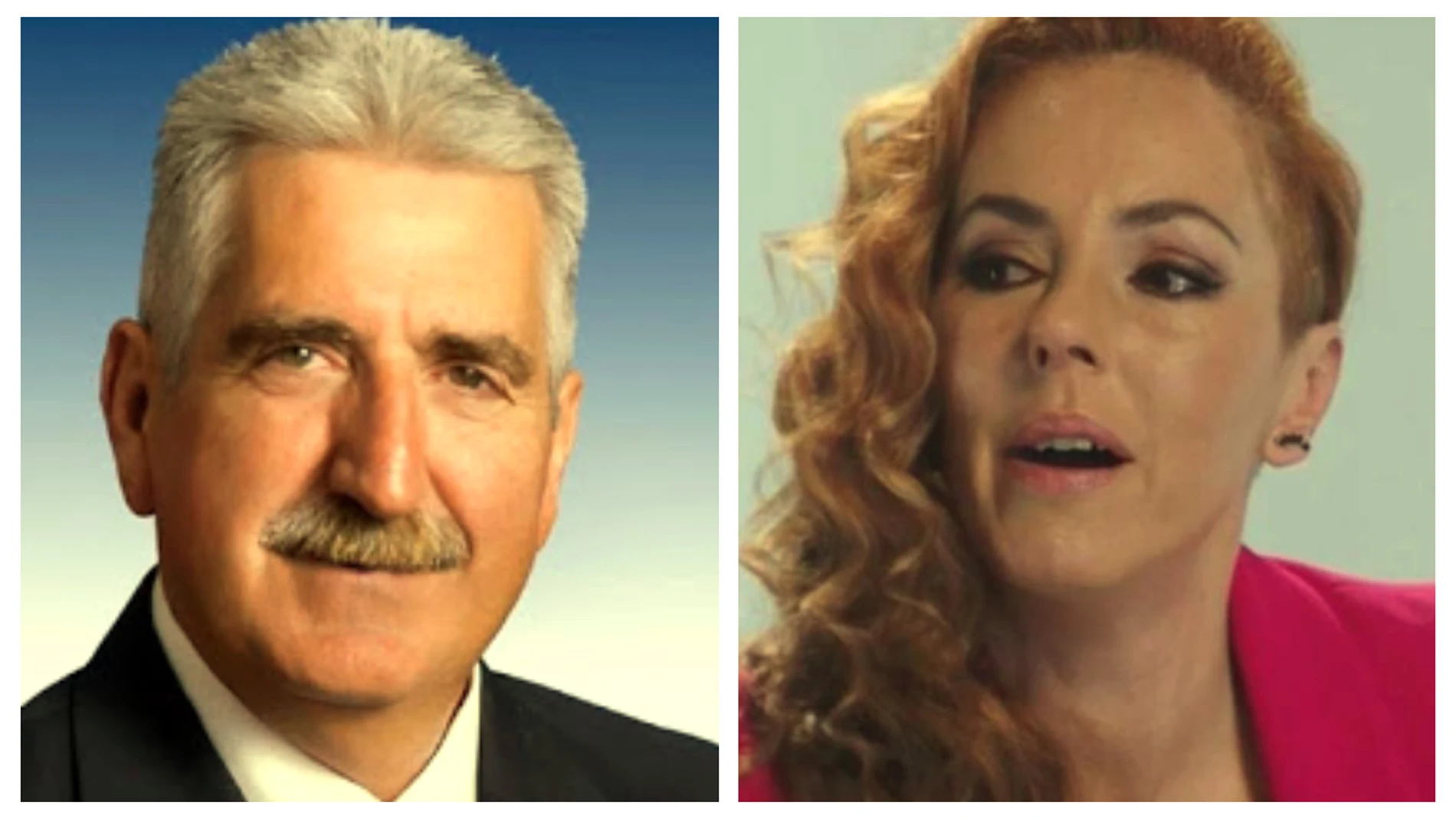 Luis María Aparcero y Rocío Carrasco en un montaje de 'La Razón'