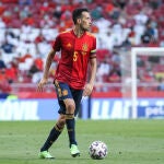 Busquets, durante el amistoso que jugó la selección española el pasado viernes contra Portugal en el Wanda Metropolitano
