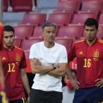Luis Enrique, en el último amistoso de preparación que dirigió