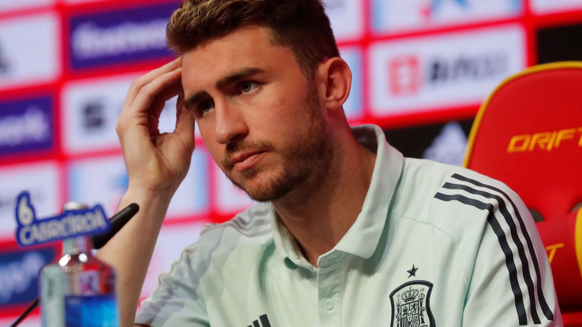 Laporte, durante su conferencia de prensa en la Ciudad del Fútbol de Las Rozas