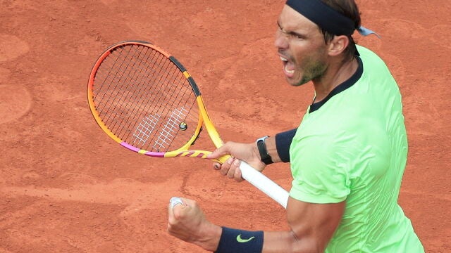 Rafa Nadal celebra uno de los puntos ante Cameron Norrie