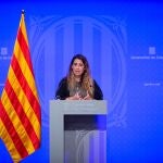 La portavoz del Govern, Patrícia Plaja, en rueda de prensa posterior al Consell Executiu.