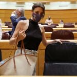 La ministra de Igualdad, Irene Montero, a su llegada a la sesión de control al Gobierno celebrada en el Senado, este martes en Madrid. EFE/ Mariscal
