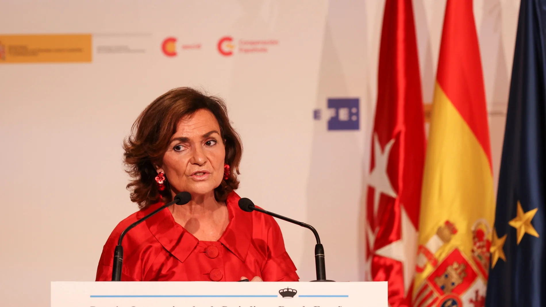 La vicepresidenta primera del Gobierno y ministra de la Presidencia, Carmen Calvo