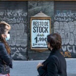 Un comercio en liquidación en el centro de Madrid