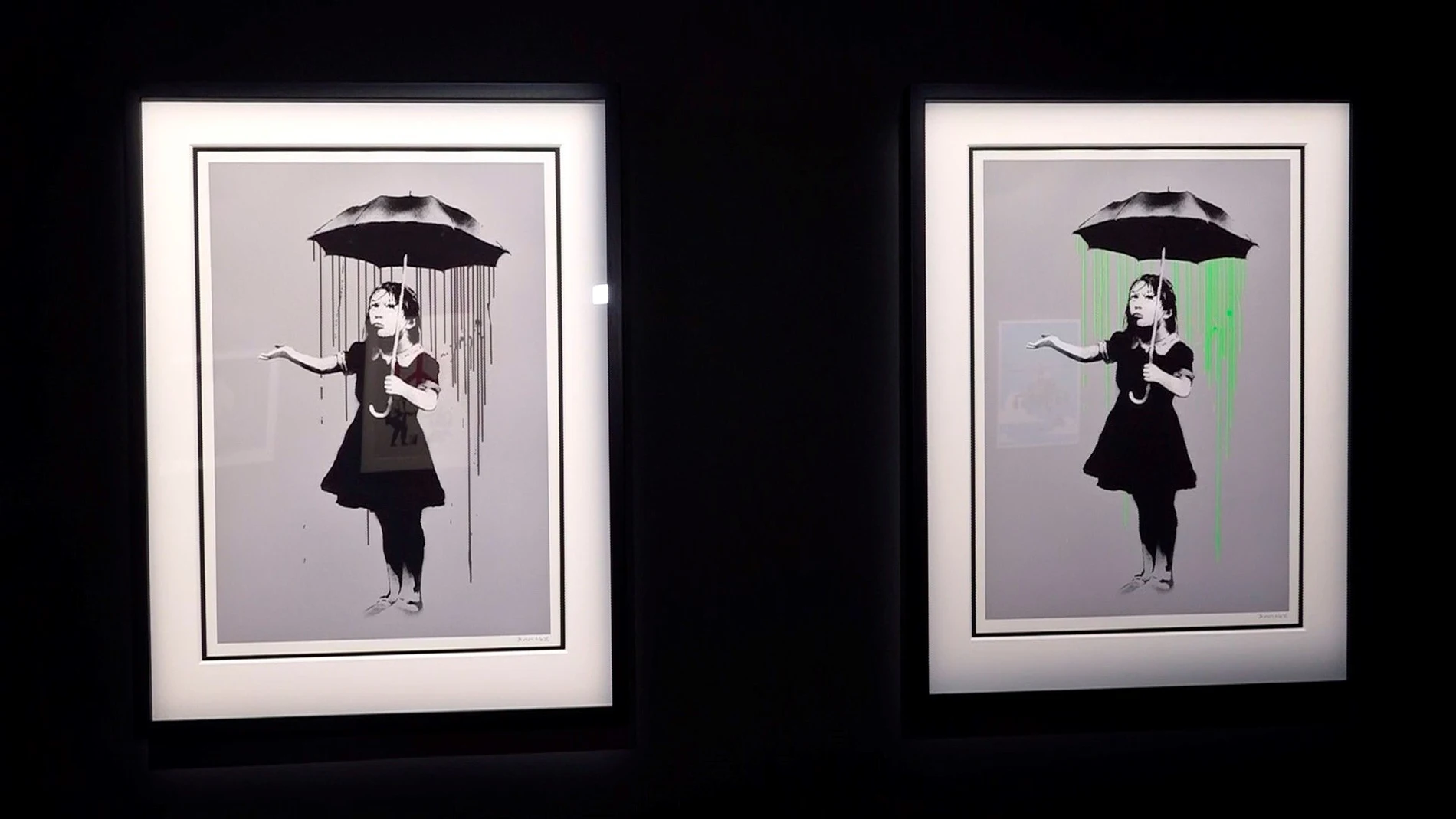 "Girl with umbrella", en una exposición dedicada a Banksy
