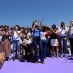 La ministra de Derecho Sociales, Ione Belarra, que será elegida con toda seguridad nueva secretaria general del partido, durante la segunda y última jornada de la IV Asamblea de Podemos