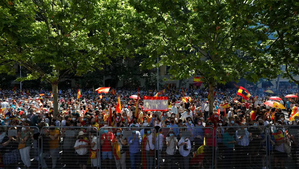 Concentración en la plaza de Colón de Madrid contra los indultos