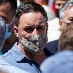 El líder de Vox, Santiago Abascal, participa en una concentración contra los indultos a los presos del ‘procés’, en la Plaza de Colón