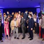 El líder del PP, Pablo Casado con los dirigentes del partido, en la presentación de la convención que se celebrará en otoño en Valencia