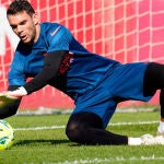 Juan Soriano en un entrenamiento con el Sevilla.