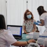 Vacunación masiva en el centro de instalado por la Junta de Castilla y León en el recinto ferial IFEZA de Zamora