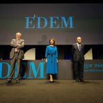 Hortensia Roig, presidenta de EDEM, junto a Juan Roig e Isidro Fainé
