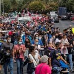 Imagen de trabajadores de la factoría de Airbus en la localidad gaditana de Puerto Real durante la marcha que realizaron el pasado 18 de junio