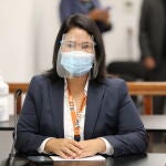 Lima (Peru), 21/06/2021.- A handout photograph made available by the Judicial Power shows Peruvian presidential candidate Keiko Fujimori, as she participates in a hearing in a court that will evaluate the request for preventive detention against her, in Lima, Peru, 21 June 2021. The Judicial Power analyzes this 21 June the request for preventive detention against Fujimori, requested by the prosecutor Jose Domingo Perez, a member of the Lava Jato special team, for allegedly having violated the restrictions imposed during the investigation that is taking place over alleged corruption. EFE/EPA/Peruvian Judicial Power / HANDOUT ONLY AVAILABLE TO ILLUSTRATE THE ACCOMPANYING NEWS MANDATORY CREDIT HANDOUT EDITORIAL USE ONLY/NO SALES